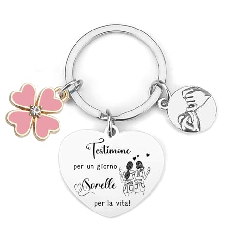 MNBVBV Regalo Testimone Portachiavi Vuoi essere la mia damigella d'onore regalo damigelle d'onore idee regalo per testimone di nozze -Portachiavi Testimone Nozze (1)