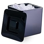 10L Square Ice Bucket with Lid – Black Double Wall Insulated Party Ice Bucket with Removable Drain Liner for Home Bar, Garden Parties & Events