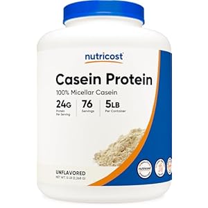 Nutricost Casein Protein Powder 5lb – Micellar Casein, Non-GMO, Gluten Free (Unflavored)