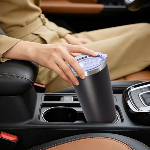 Image of 20oz Tumbler Insulated Tumblers Vacuum Coffee Mug with Lid Black 1Pack