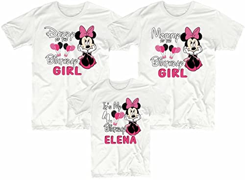 It's My Birthday Girl Minnni pink bow Custom Family birthday GIRL party Matching Cute T-Shirt2