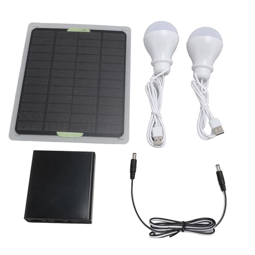 Hamwesh Bombillas Solares, Luces con Energía Solar LED Recargable para Uso Interior Al Aire Libre con un Panel Solar de 20W y un Rango de Iluminación de 100 Pies Cuadrados para la Carpa de la Carpa
