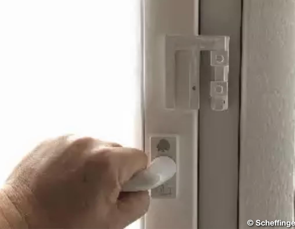 EM3-Fensteriegel für die kombinierte Sicherung doppelflügeliger Fenster gegen Einbruch für Wohnungen und Häuser (Lehmbraun)