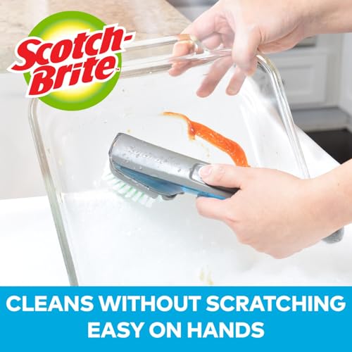 Image of Scotch-Brite Soap Control Dishwand Brush Refills, Non-Scratch Scrub Brush Heads, Durable & Odor-Resistant, 1 Count (2 Total Refills)