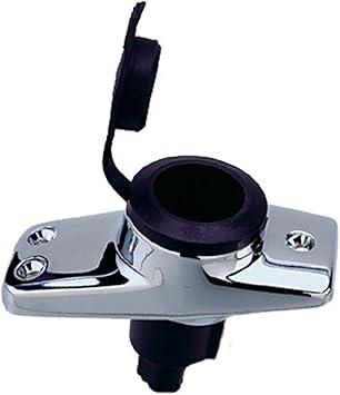Perko 1059P00DP Chrome-Plated 2-Pin Plug-In Light Base with 16 Rake - 3-3/4" x 1-5/8" Base
