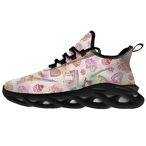 Running Shoes Men Women Eiffel Tower Sneakers Lightweight Walking Tennis Shoes Gifts for Men Women