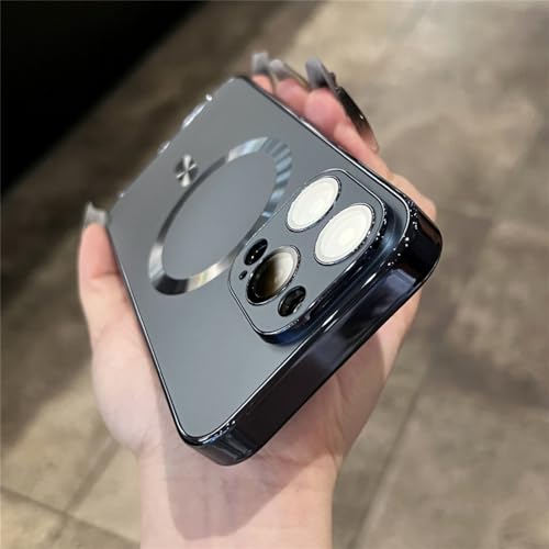 Coque de Protection Rigide en PC bleu marine antichoc pour etuis de chargement sans fil iPhone