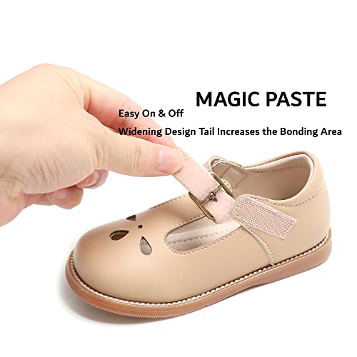 Image of Kiderence Toddler Girl Mary Jane School Uniform Dress Shoes Oxford Flats | Wide Toe Box Great Comfort for Student Shoe and Flower Girl Shoe for Wedding, Parties, Church