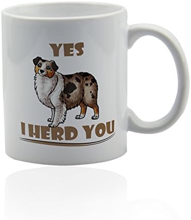 Australian Shepherd White Ceramic Mug for Coffee or Tea 11 oz. Aussie Dog mom Gift Cup