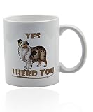 Australian Shepherd White Ceramic Mug for Coffee or Tea 11 oz. Aussie Dog mom Gift Cup