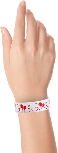 Miniatura 3 de 500 pulseras Tyvek con globos de Wristco para eventos, cómodas pulseras de papel resistentes a desgarros, pulseras de identificación para