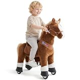 PonyCycle Oficial Clásico Modelo U Pony para Montar Balancin con Ruedas Caballo Juguete Grande Peluche de Caballo Infantil (con Freno y Sonido/Talla 3 para Edades de 3-4 años) Caballo Marrón Ux324
