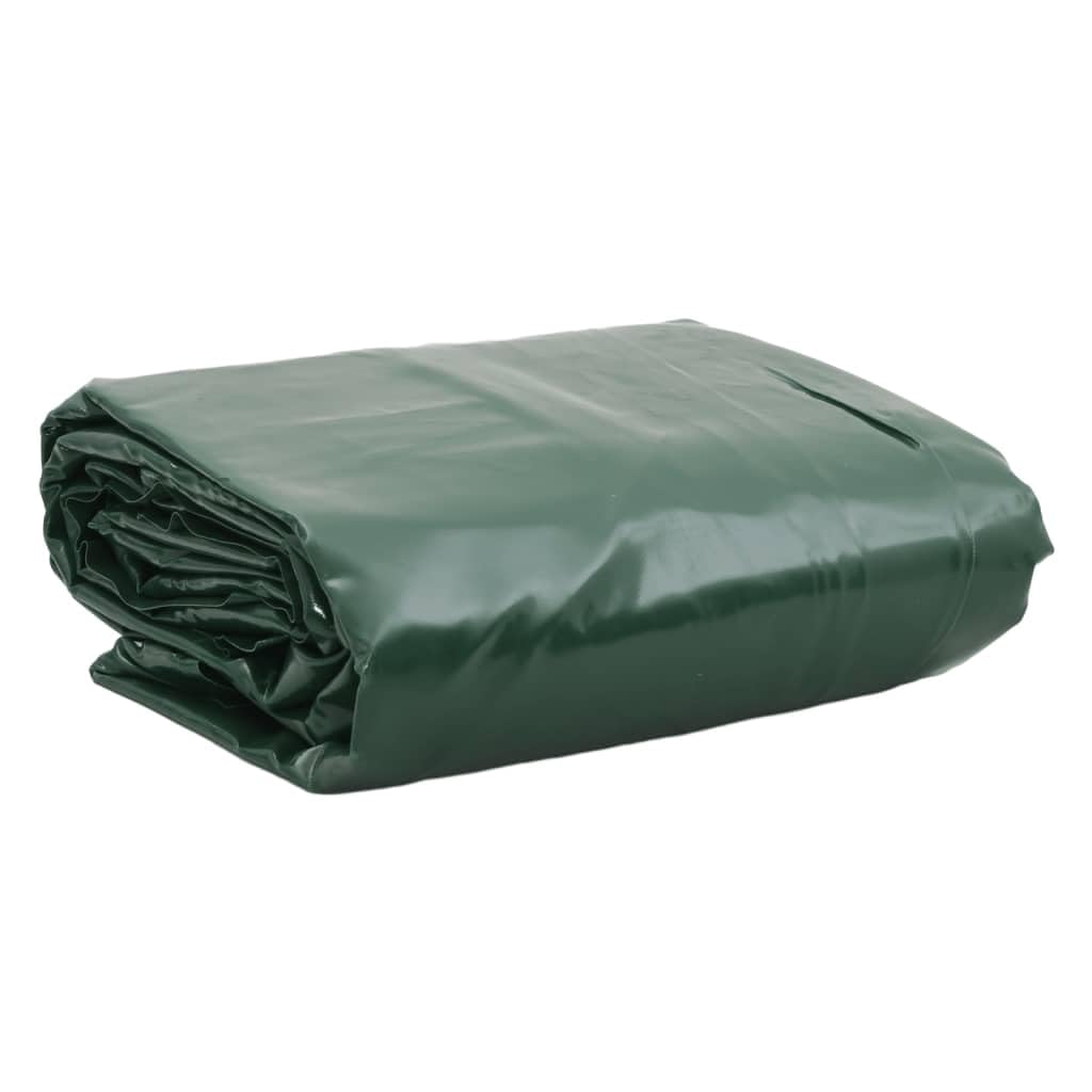 Telone verde in tela con rivestimento in PVC, 2,5 x 4,5 m, 650 g/m², impermeabile, antistrappo, resistente alle intemperie, con occhielli, per giardino, costruzione, campeggio