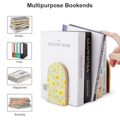 Support de livres peu encombrant imprimé floral jaune - 4