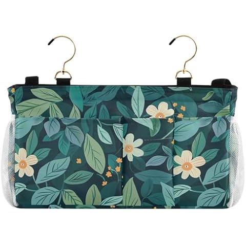 SyXIOP White Daisy Bedside Hanging Storage Bag Cover