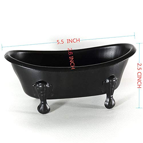 Tenfuju 5.5" Black Clawfoot Bathtub Metal Tube Decortative Soap Dish Holder Shower Bar Soap Tray For Bathroom Or Kitchen,1 Pack #TOP4