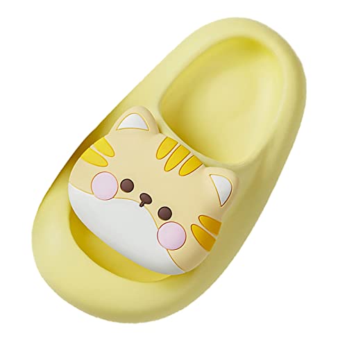 Boys Girls Toddler Little Kid Cloud Slides Sandals Thick Sole Cartoon Slippers Shower Bathroom (Yellow, 11 Little Child)