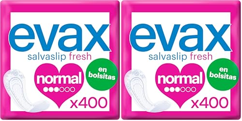 Evax Salvaslip Normal en Bolsitas, 400 unidades, Sistema No Olor, Frescura Y Protección (Paquete de 2)