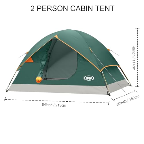 Image of unp 6 Person 4 Season Dome Tent, Easy to Set Up for Camping & Hiking, Lightweight & Portable, Green