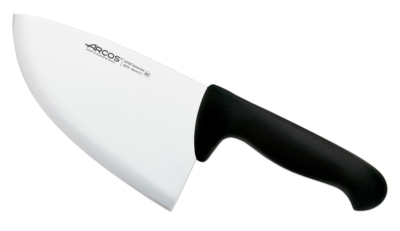 Arcos Professionelles Steakmesser - Edelstahlklinge NITRUM 180 mm - Präziser und Langlebiger Schnitt - Schwarzer Polypropylen-Griff - Serie 2900