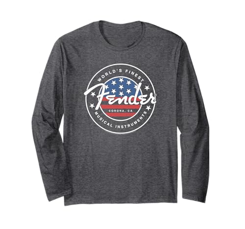 Fender American Flag Circle Stamp Logo Manga Larga