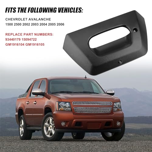 Image of 93440179 Tailgate Handle Bezel Trim Backup Camera Compatible with Chevy Chevrolet Avalanche 1500 2500 Pickup Truck 2002-2006 Replaces # 15094722 GM1916104 GM1916105
