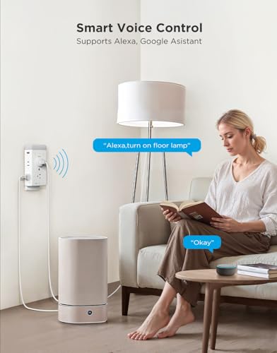 Image of Govee Smart Plug Outlet Extender, 3-Sided Smart Power Strips with 2 Smart Outlets & 2 USB Ports with RGB Night Light, APP & Voice Control, Surge & Overload Protection for Home Office
