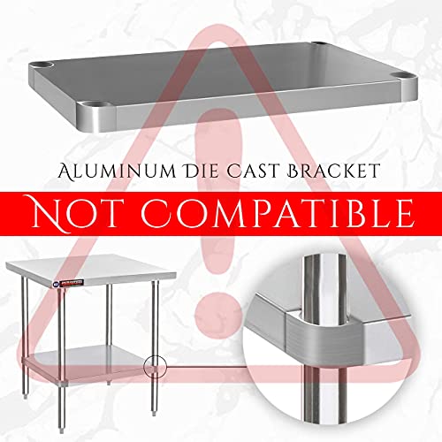 Image of DuraSteel Galvanized Under Shelf for Work Tables - Extra Adjustable Lower Shelf for 24 inch x 60 inch Stainless Steel and Wooden Worktables - Fits for use in Restaurant, Warehouse, Home, Kitchen, Garage