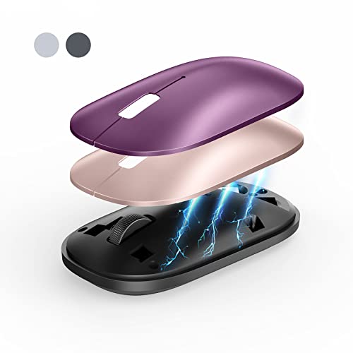 Kabellose Maus, TECKNET Funkmaus mit 3200 DPI, USB Silent Slim Computer Maus Kompatibel mit Android/Windows/Linux, Mini Portable Travel Wireless Mouse für Laptop PC Desktop (2 Ersatzhüllen) Cover