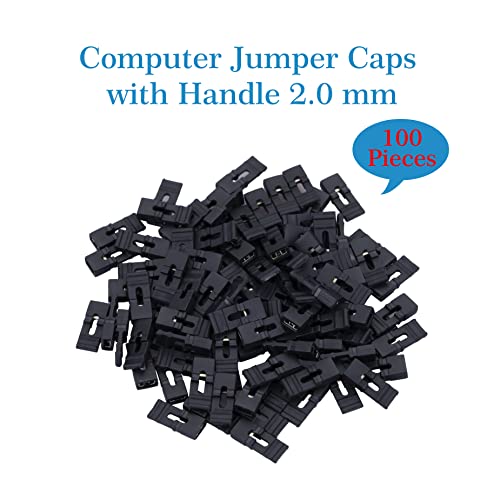CQRobot 100 Pieces Black Standard Computer Jumper Caps with Handle Pin Shunt Short Circuit 2P Connector 2.0mm. for Arduino Raspberry Pi PCB PC DVD HDD Motherboard Shorting and Other Project - Image 3