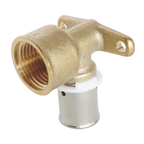 SOMATHERM FOR YOU, Applique à sertir femelle PER Ø16, coude femelle 15/21, compatible avec outils H, U, RF Installation rapide, résistance à la corrosion, pression max 10 bars