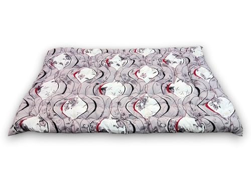 Image of Deevine Craft Soft Cotton Foldable Mattress - Lightweight, Firm Single Gadda | 3D Design Print, 72x36 Inches (3x6 ft) | Portable for Picnic, 1 Sleeping Capacity (Purple White Mattress)