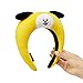 BT21 CHIMMY Character Face Cute Plush Stuffed Animal Headband Hairband for Girls, Yellow