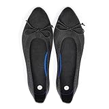 Shupua Women's Flats Black Flats Shoes Pointed Toe Ballet Flats Comfortable Bow Girls Flats Dressy(Black.us8)