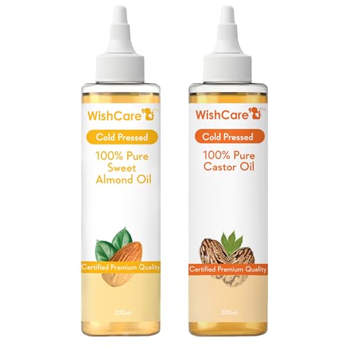 WishCare 100 Percent Pure Cold Pressed Castor Oil and Sweet Almond Oil, 200ml