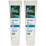 Desert Essence Tea Tree Oil Toothpaste - Mint - 6.25 Ounce - Pack of 2 - Refreshing Taste - Deep...