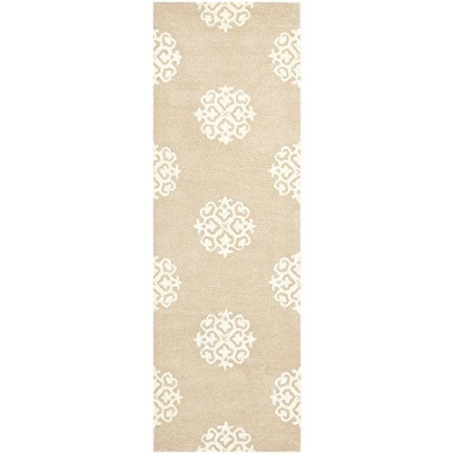 Safavieh Soho Collection 2'6" X 8' Beige/Ivory Soh724B Handmade Medallion Wool & Viscose Runner Rug #TOP10