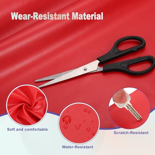 QUARKZMAN PU Kunstleder Stoff Nappa Prägung 0.4 Yards Länge 54x14x0.04 Weiches Synthetisches Leder Material Blätter 1mm Dick Für Taschen DIY Basteln Rot