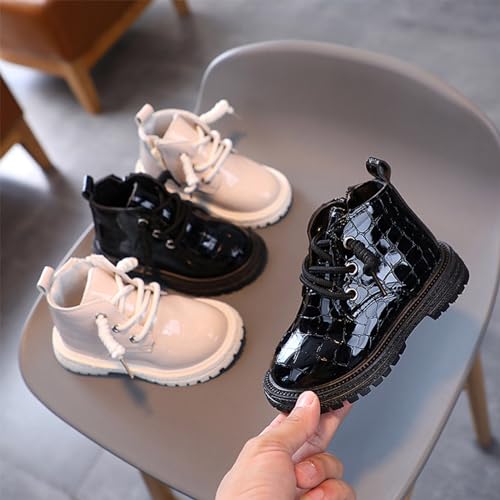 Little Girls Braided Ankle Boots Chunky Low Heel Casual 𝐂helsea Booties Outdoor Hiking Boots Walking Work Boot2