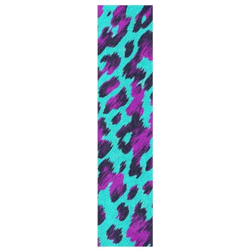 Kigai Leopard Print Skateboard Grip Tape Sheet 33.1x9.1inch,Non Slip Sandpaper Scooter Grip Tape Longboard Griptape