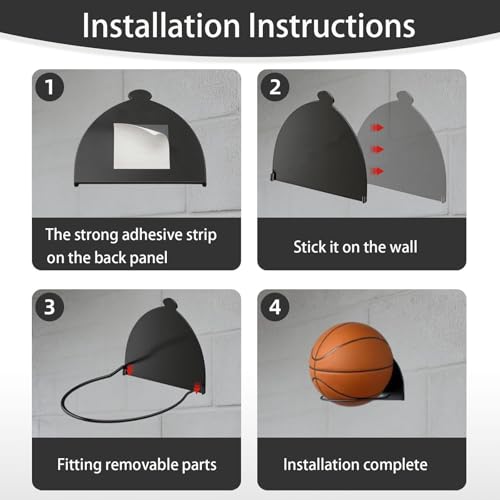 Support mural de football robuste pour rangement de basket et volley - 3
