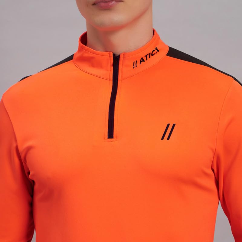 Image of ATICX Polyester Full Sleeve Compression High Turtle Neck Sports Jersey T Shirt for Men - Quick Dry Fit Gym Workout Top for Running, Swimming, Training, Cycling, Football, Badminton