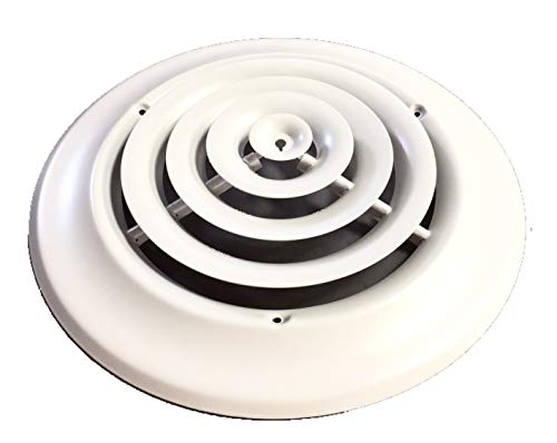 HBW 8" Round Ceiling Diffuser White Powder Coated with Outside Dimension of 12" Fitting in 8" Duct by HBW - Used condition - Image 2