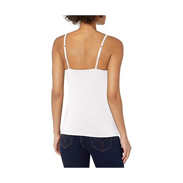 Hanes Stretch Cotton Cami with Built-In Sleeveless Shelf Bra (O9342) White, XL
