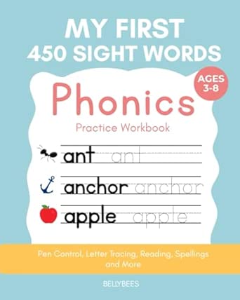 450 Sight Words Tracing Workbook, handwriting practice for kids, letter ...
