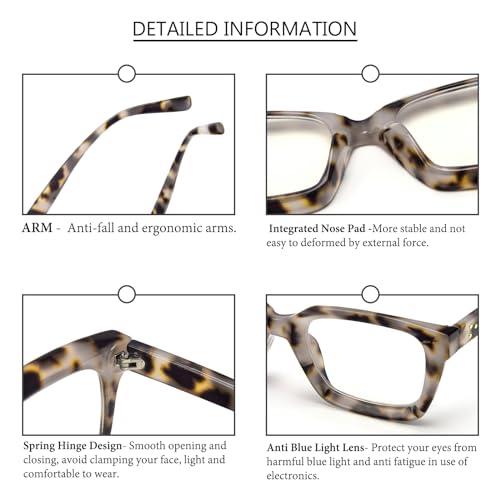 Image of REAVEE 2 Pack Oversized Reading Glasses for Women Men Blue Light Blocking, Ladies Stylish Retro Square Large Computer Readers (Leopard /Tea Leopard 2.0x)
