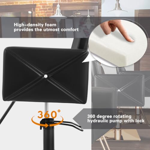 Image of Artist hand Barber Salon Chair for Hair Stylist, Black Base