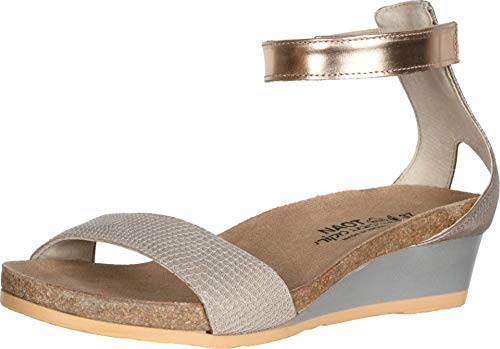 Naot Women's Pixie Wedge Beige Lizard/Rose Gold Combo 9-9.5 N-M Us #TOP21
