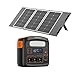 Powerstation mit 100W Solarpanel, 1102,5Wh LiMnFePO4 Tragbare Powerstation, 1800W(Spitze 3600W) AC Steckdose, tragbare mobile Stromversorgung für Wohnmobil, Camping, Heimwerken und Notstrom