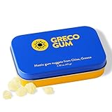 Greco Gum - Mastic Gum Nuggets – Large Pieces Hard Chewing Gum for Jawline Training, Digestive Support, Bloating Relief – Piney Flavor, Chios Mastiha – Plastic-Free, Sugar-Free – 1 Tin (1.59 oz)